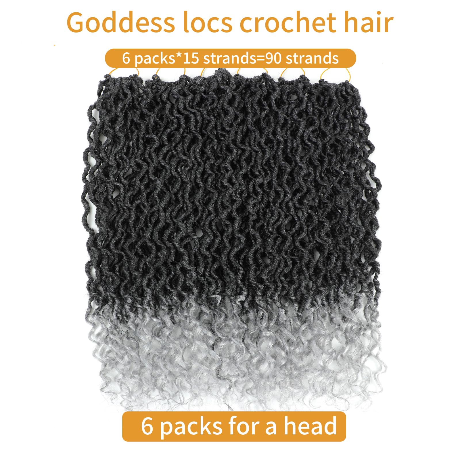 Amazon.com : Goddess Locs Crochet Hair 24 Inch 6 Packs Ombre Grey